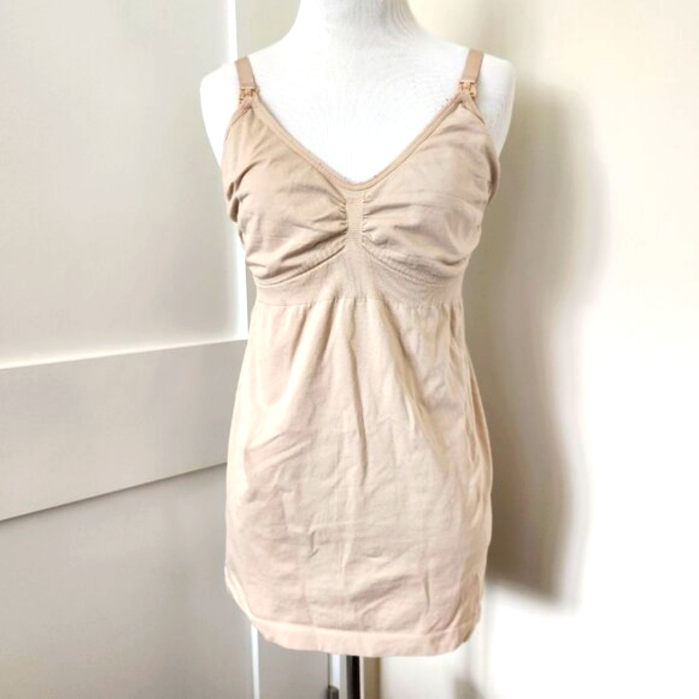 Beige/tan nursing camisole tank top. Maternity size L.
